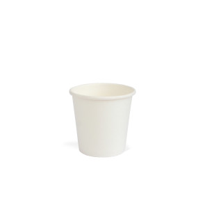 Weißer Kaffeebecher (Espresso), PLA beschichtet 120ml/4oz.