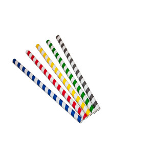 Papierstrohhalme, gestreift verschiedene Farben, 21 cm